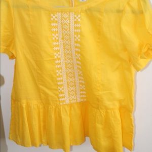 Yellow j-crew blouse